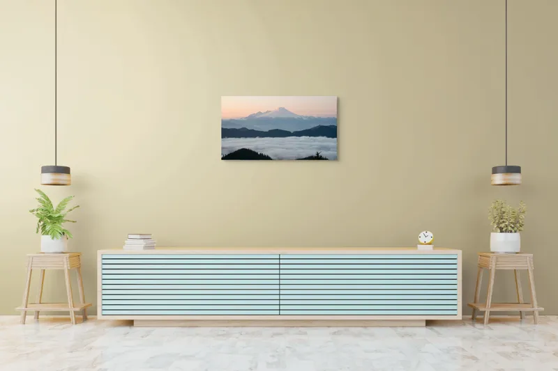 Peisaj montan zăpezit la răsărit, 90 x 50 cm – poza 5