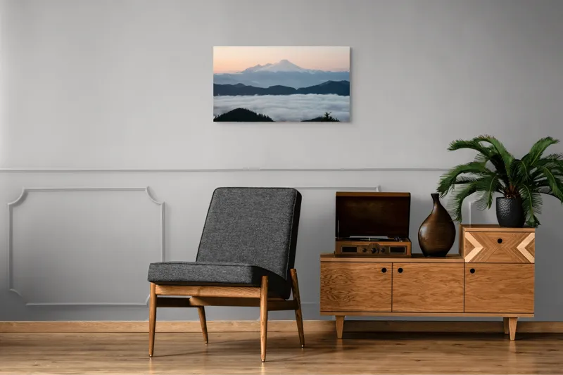 Peisaj montan zăpezit la răsărit, 90 x 50 cm – poza 6