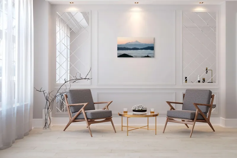 Peisaj montan zăpezit la răsărit, 90 x 50 cm – poza 7