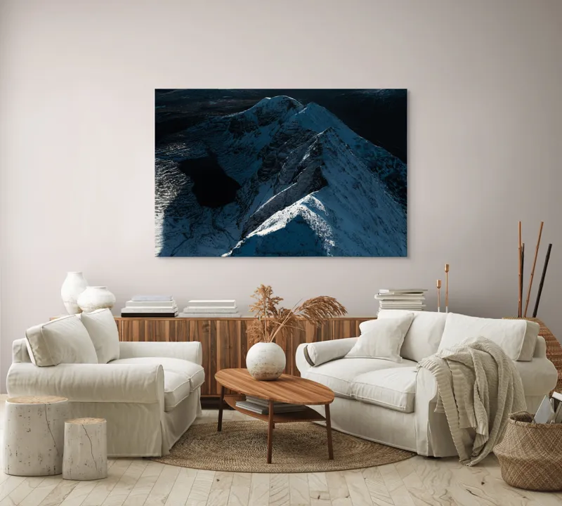 Munți în zăpadă la răsărit, 150 x 100 cm – poza 3
