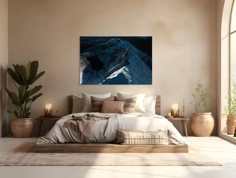 Munți în zăpadă la răsărit, 150 x 100 cm – poza 4