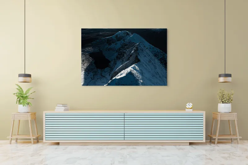 Munți în zăpadă la răsărit, 150 x 100 cm – poza 6