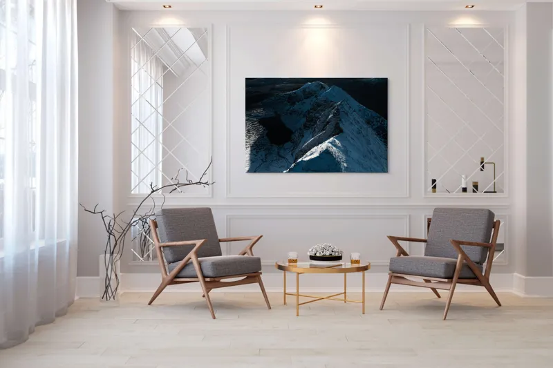 Munți în zăpadă la răsărit, 150 x 100 cm – poza 7
