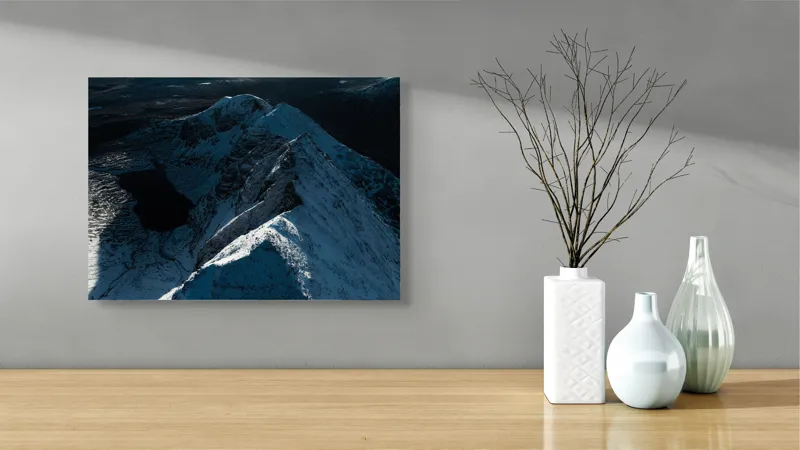 Munți în zăpadă la răsărit, 54 x 39 cm – poza 3