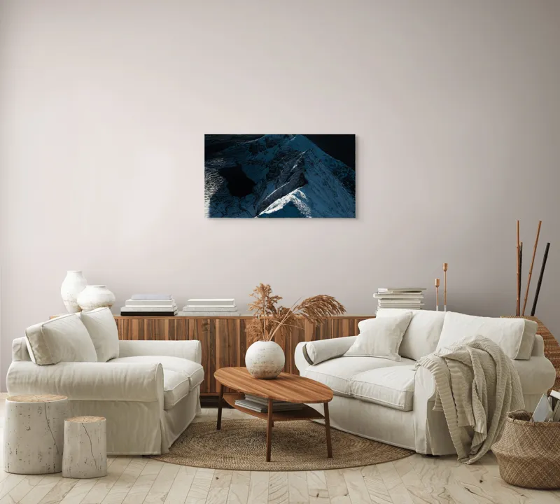 Munți în zăpadă la răsărit, 90 x 50 cm – poza 4