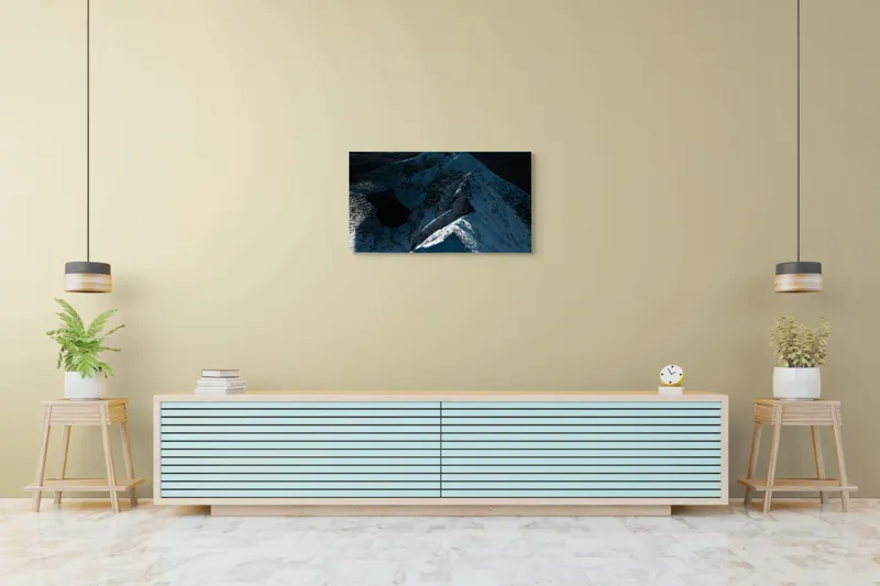 Munți în zăpadă la răsărit, 90 x 50 cm – poza 5