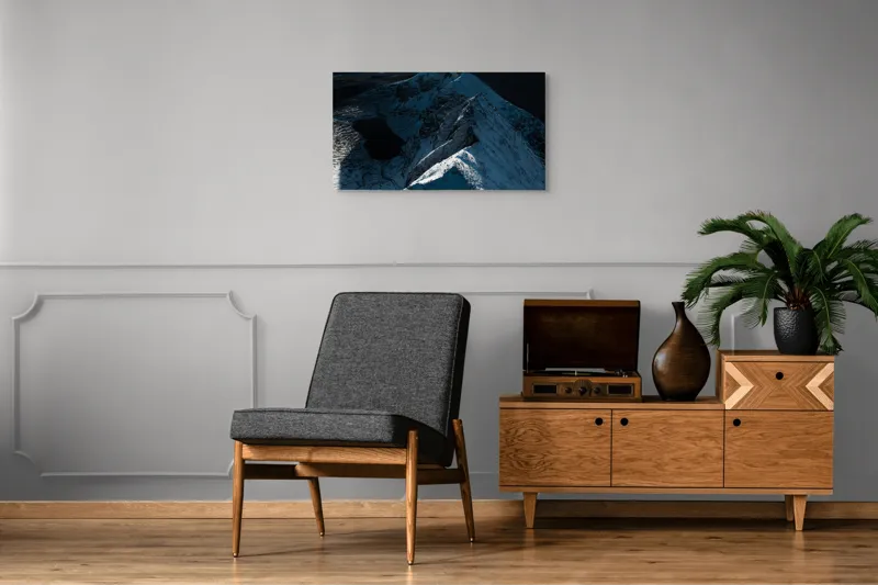 Munți în zăpadă la răsărit, 90 x 50 cm – poza 6