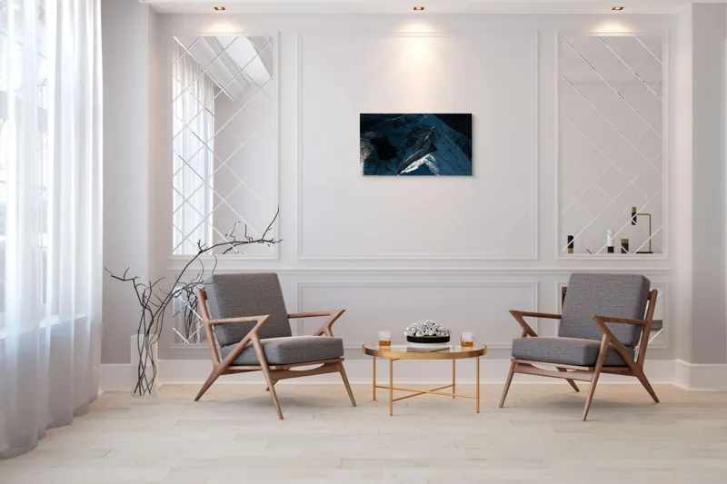 Munți în zăpadă la răsărit, 90 x 50 cm – poza 7