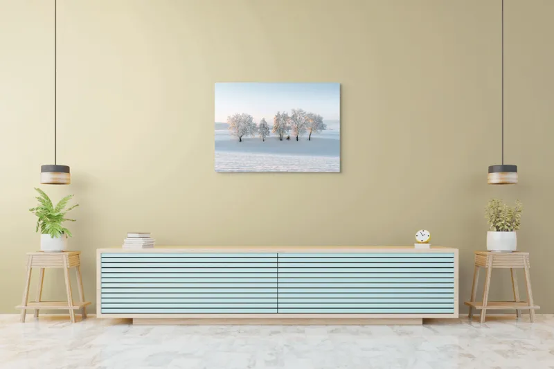 Peisaj iernal liniștit sub zăpadă, 100 x 70 cm – poza 4