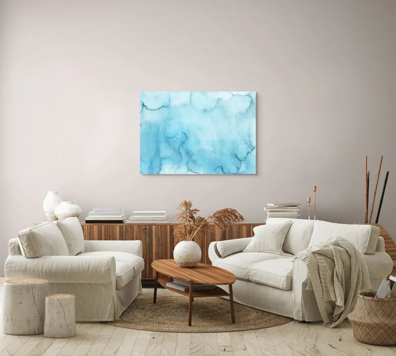 Fluiditate albastră pe canvas premium, 100 x 70 cm – poza 3