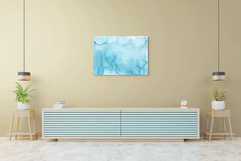 Fluiditate albastră pe canvas premium, 100 x 70 cm – poza 4