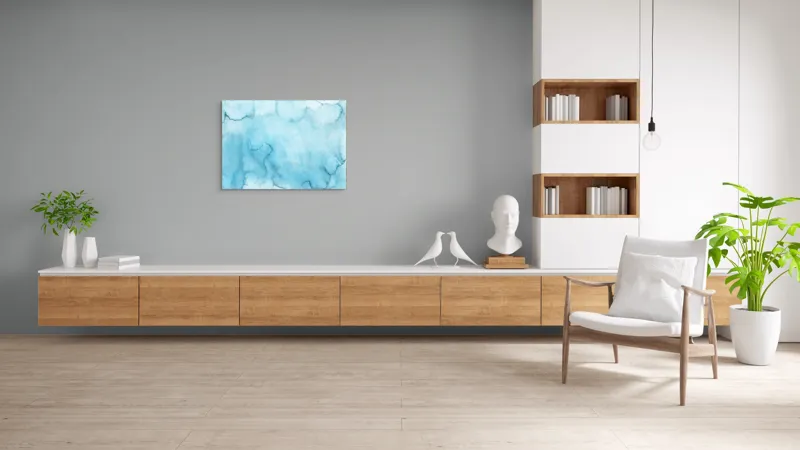 Fluiditate albastră pe canvas premium, 100 x 70 cm – poza 6