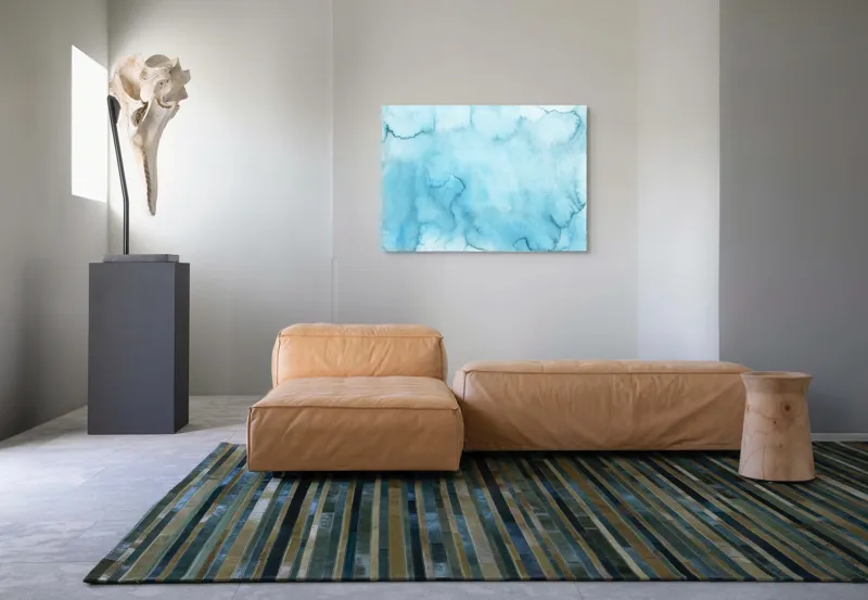 Fluiditate albastră pe canvas premium, 100 x 70 cm – poza 7