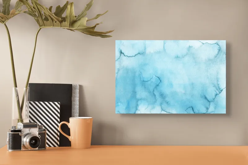 Fluiditate albastră pe canvas premium, 39 x 26 cm – poza 3