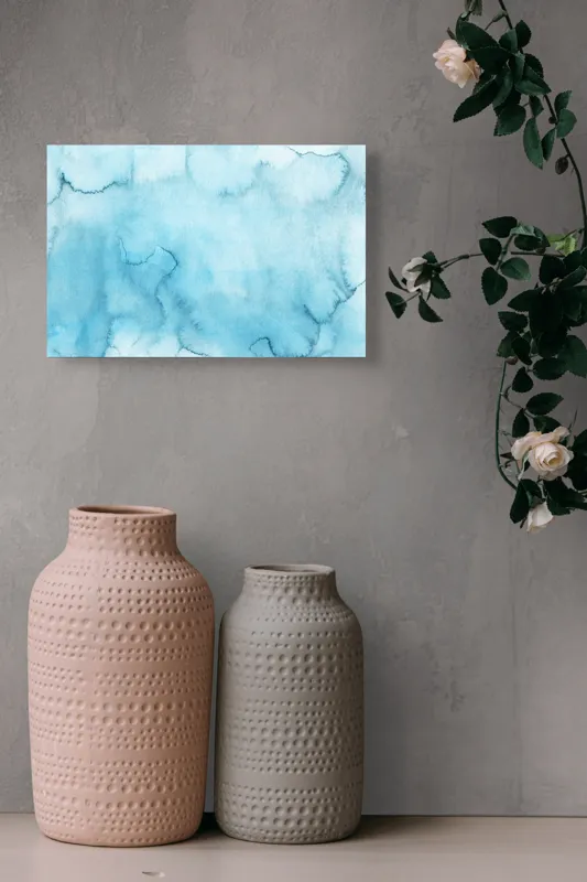 Fluiditate albastră pe canvas premium, 39 x 26 cm – poza 4
