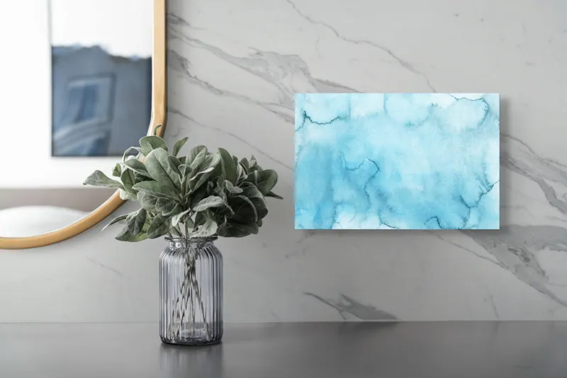 Fluiditate albastră pe canvas premium, 39 x 26 cm – poza 5