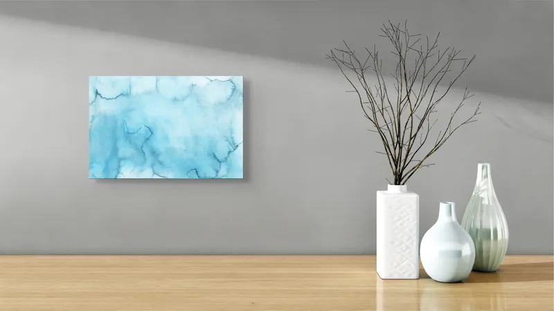 Fluiditate albastră pe canvas premium, 39 x 26 cm – poza 8