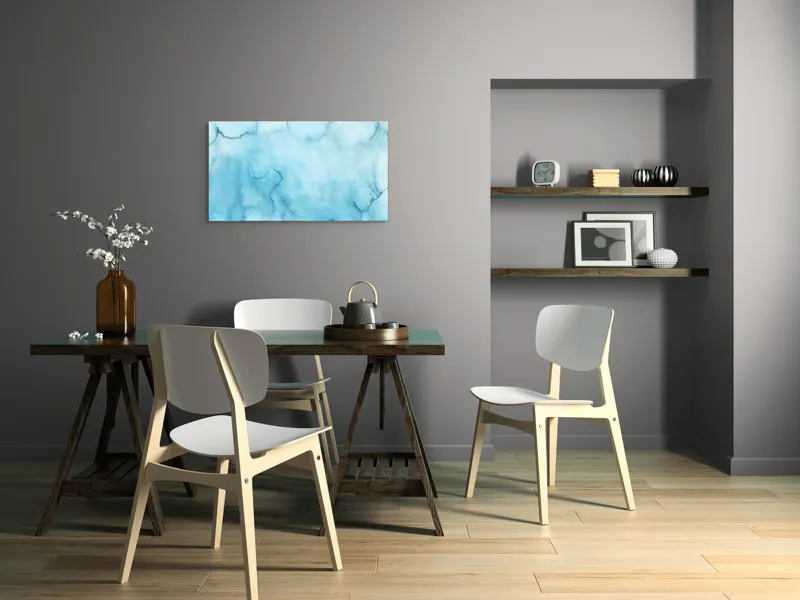 Fluiditate albastră pe canvas premium, 90 x 50 cm – poza 3