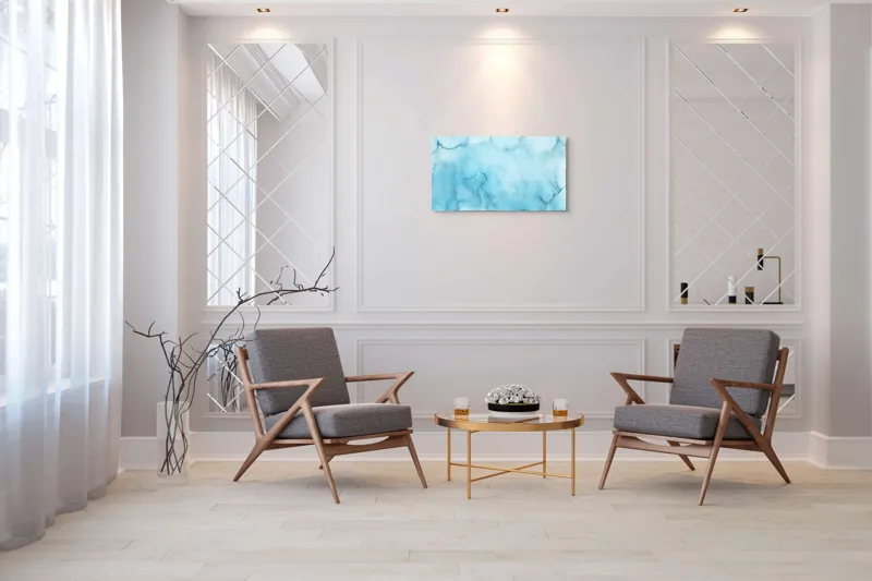 Fluiditate albastră pe canvas premium, 90 x 50 cm – poza 7