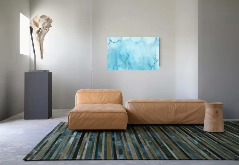 Fluiditate albastră pe canvas premium, 90 x 50 cm – poza 8