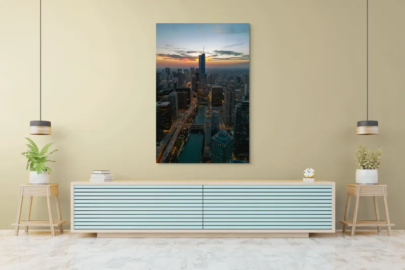 Apus urban peste orașul luminat, 100 x 150 cm – poza 4