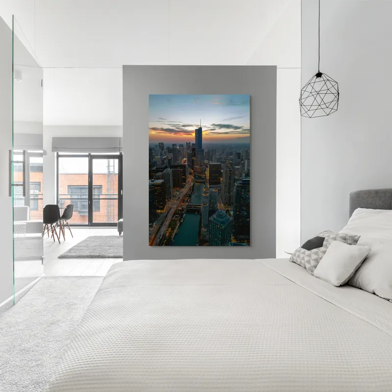 Apus urban peste orașul luminat, 100 x 150 cm – poza 5