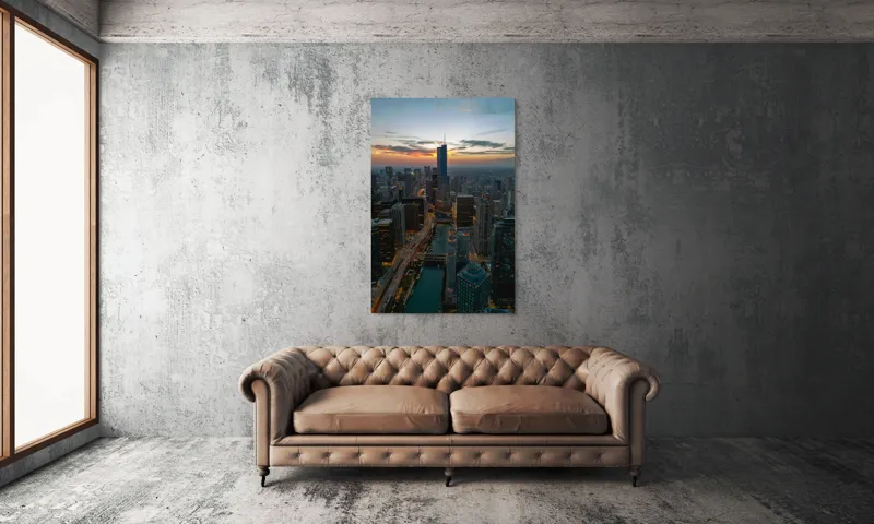 Apus urban peste orașul luminat, 100 x 150 cm – poza 6