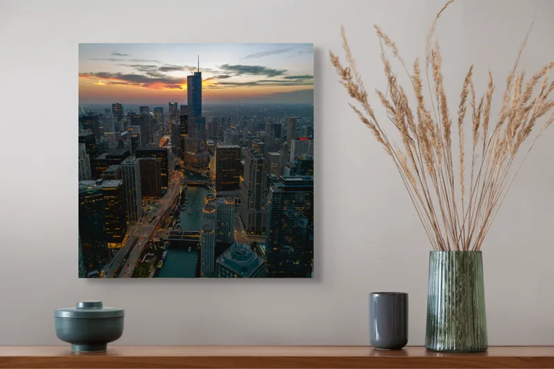 Apus urban peste orașul luminat, 50 x 50 cm – poza 4