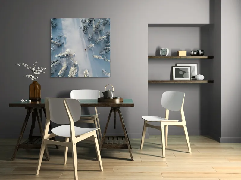 Pădure de iarnă zăpadă liniște, 100 x 100 cm – poza 6