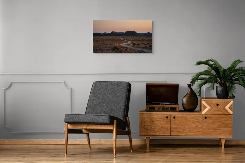 Tablou Canvas Peisaj Deșert Multicolor cu Drum Șerpuitor, 90 x 50 cm – poza 6