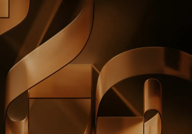 Tablou Canvas, "Metamorfoza elementelor curbilinii în bronz", Forme, Eleganță, Curbe, Întuneric, Reflexie, 100 x 70 cm – poza 2