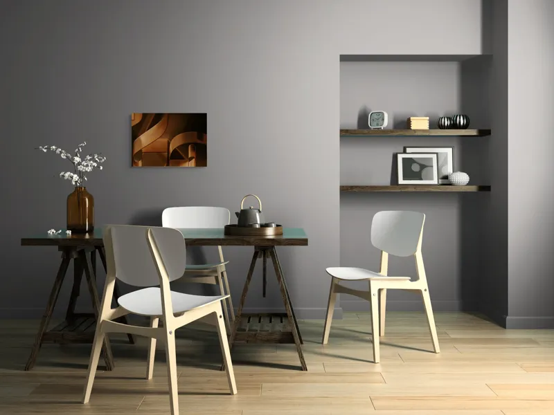 Tablou Canvas, "Metamorfoza elementelor curbilinii în bronz", Forme, Eleganță, Curbe, Întuneric, Reflexie, 54 x 39 cm – poza 6
