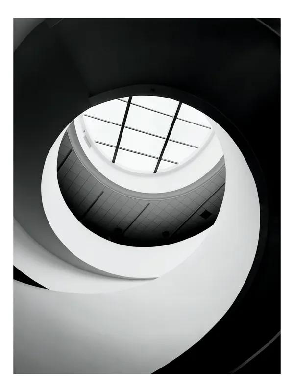 Tablou Canvas geometric alb-negru înălțare spre lumină, 100 x 150 cm