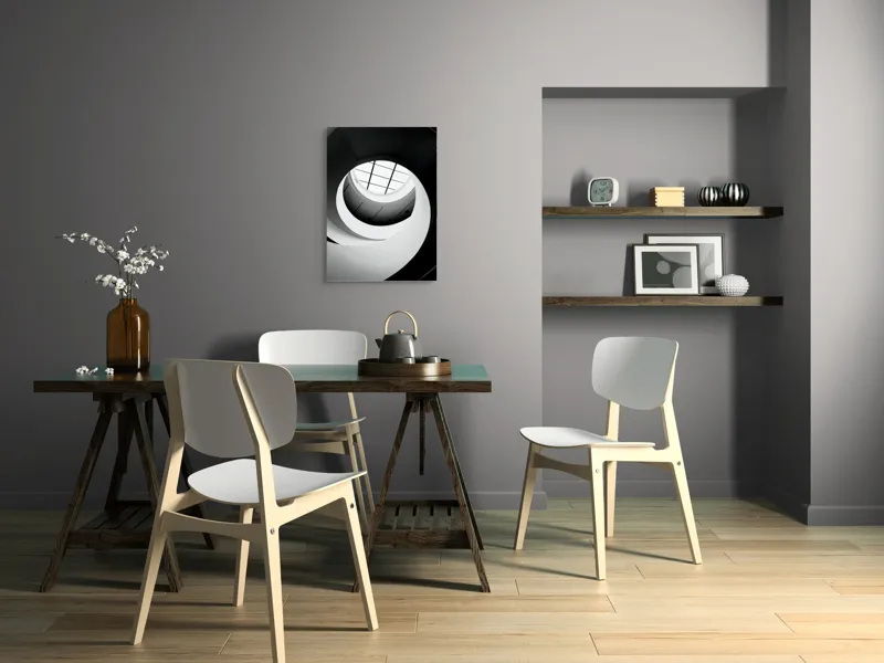 Tablou Canvas geometric alb-negru înălțare spre lumină, 50 x 70 cm – poza 5