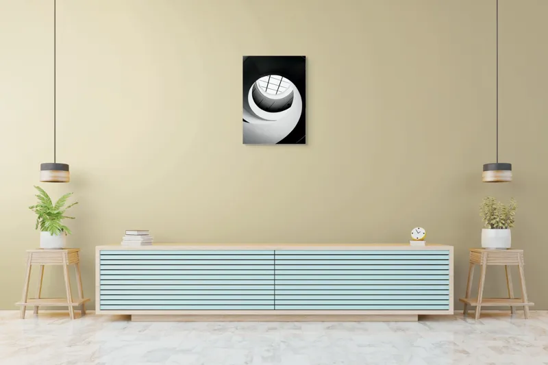 Tablou Canvas geometric alb-negru înălțare spre lumină, 50 x 70 cm – poza 6
