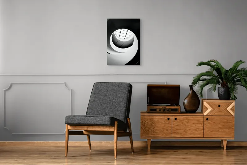 Tablou Canvas geometric alb-negru înălțare spre lumină, 50 x 70 cm – poza 8