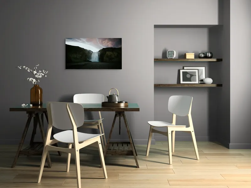 Tablou Canvas cu Cascadă și Cer Dramatic, Peisaj Natural, 90 x 50 cm – poza 3