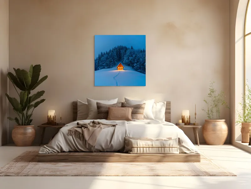 Refugiu de iarnă în pădure, 100 x 100 cm – poza 4