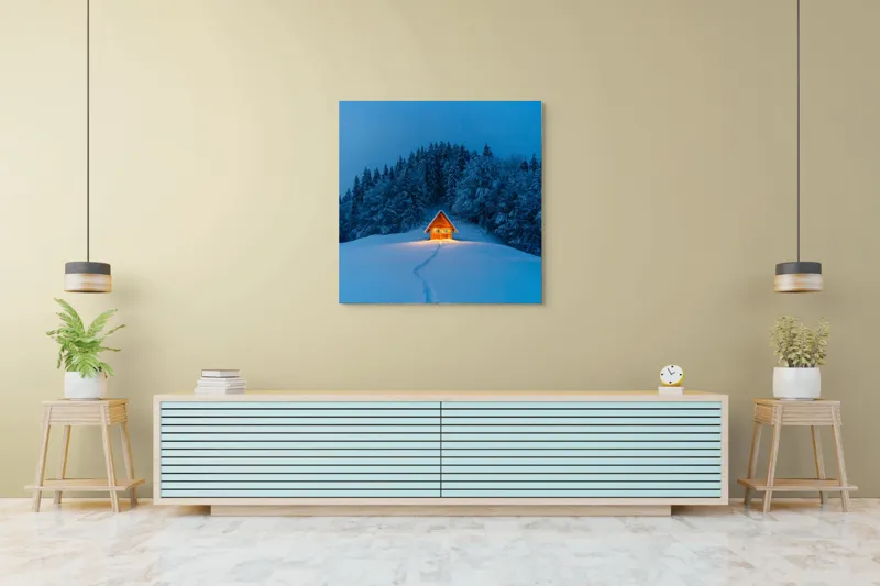 Refugiu de iarnă în pădure, 100 x 100 cm – poza 5