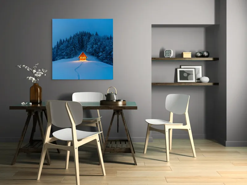 Refugiu de iarnă în pădure, 100 x 100 cm – poza 6