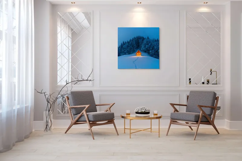 Refugiu de iarnă în pădure, 100 x 100 cm – poza 7