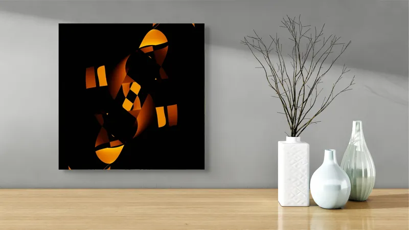Art Abstract Aur și Negru, 50 x 50 cm – poza 3
