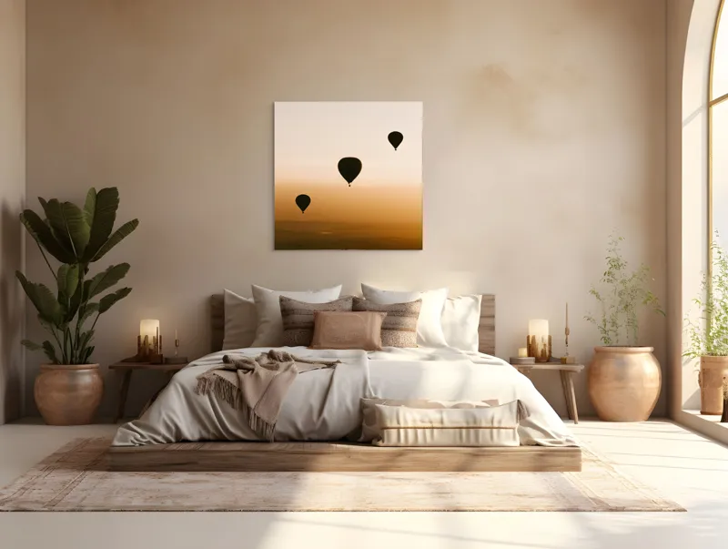 Tablou Canvas Baloane Aer Cald la Asfințit, 100 x 100 cm – poza 4