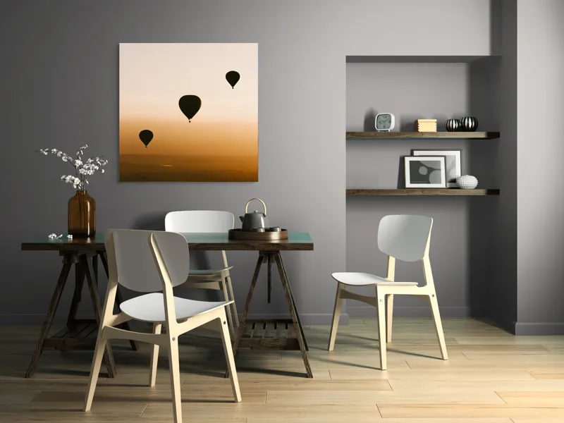 Tablou Canvas Baloane Aer Cald la Asfințit, 100 x 100 cm – poza 6