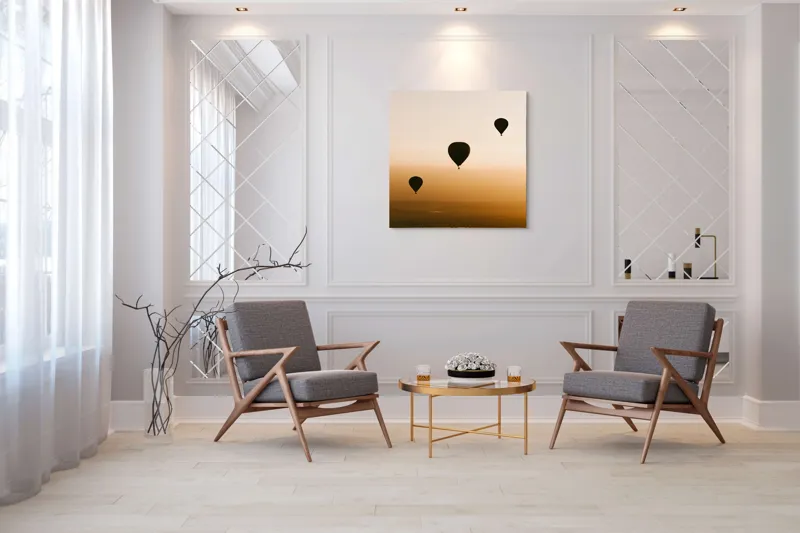 Tablou Canvas Baloane Aer Cald la Asfințit, 100 x 100 cm – poza 7