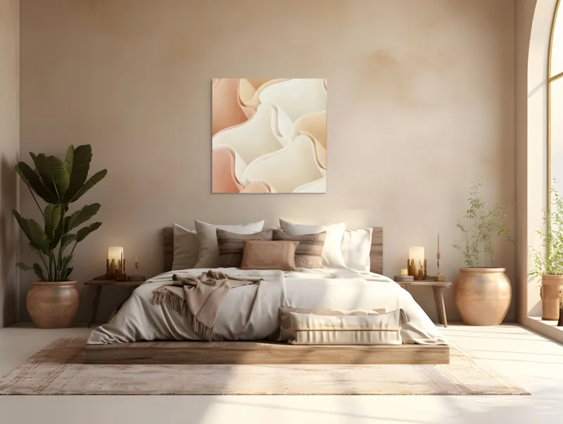 Tablou Canvas Abstract Pastel cu Onduleții de Catifea, 100 x 100 cm – poza 4