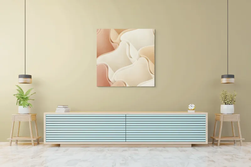 Tablou Canvas Abstract Pastel cu Onduleții de Catifea, 100 x 100 cm – poza 5