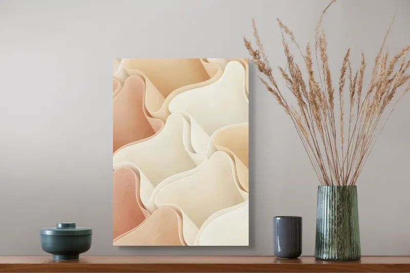 Tablou Canvas Abstract Pastel cu Onduleții de Catifea, 39 x 54 cm – poza 3