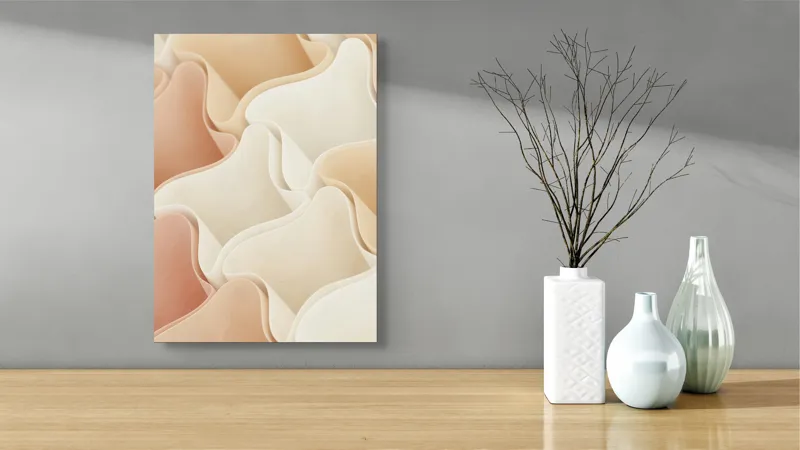 Tablou Canvas Abstract Pastel cu Onduleții de Catifea, 39 x 54 cm – poza 4