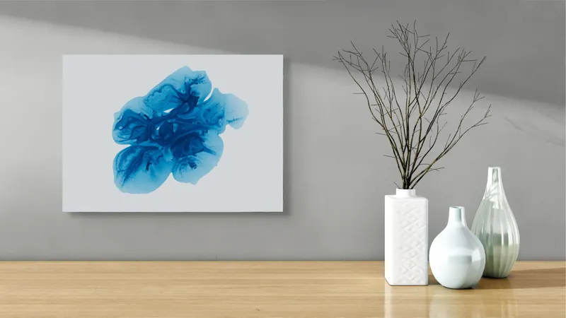 Tablou Canvas Pictură Abstractă Albastră Artă Murală, 54 x 39 cm – poza 3